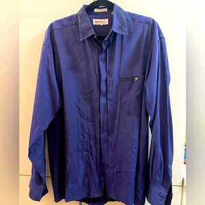 Montello women Button Shirt Top Long sleeve embroidered size M ( good for L too)